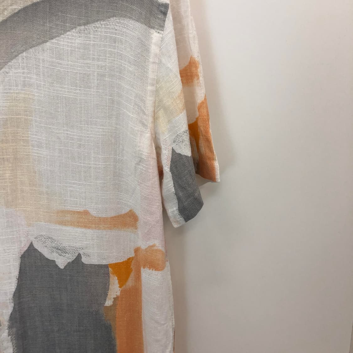 자라 앱스트랙 프린트 린넨셔츠 XL 상품이미지3