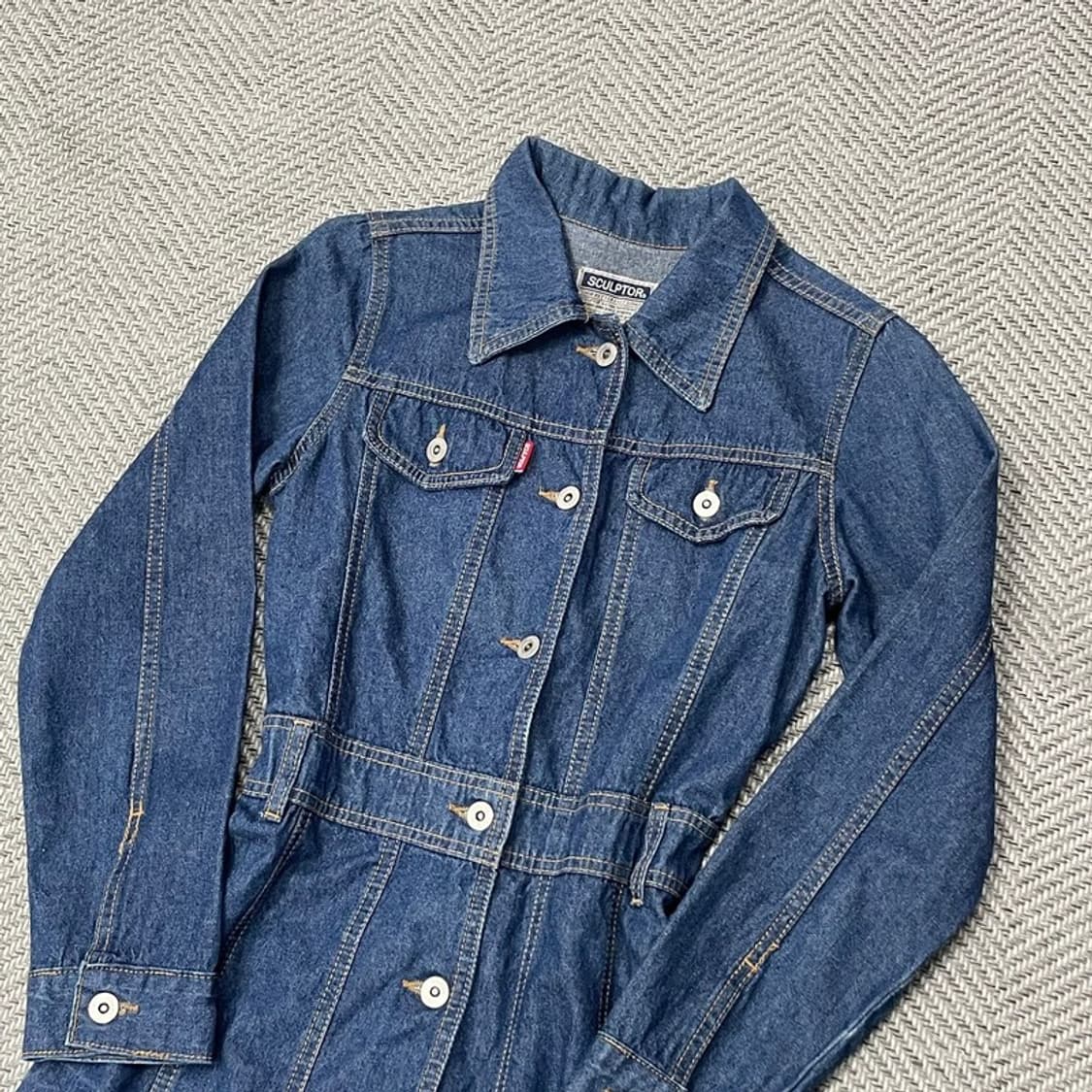 스컬프터 투포켓 데님 원피스 v0095 상품이미지3