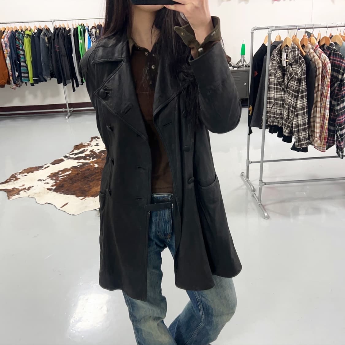 엠포리오 아르마니 레더 더블 코트  상품이미지4