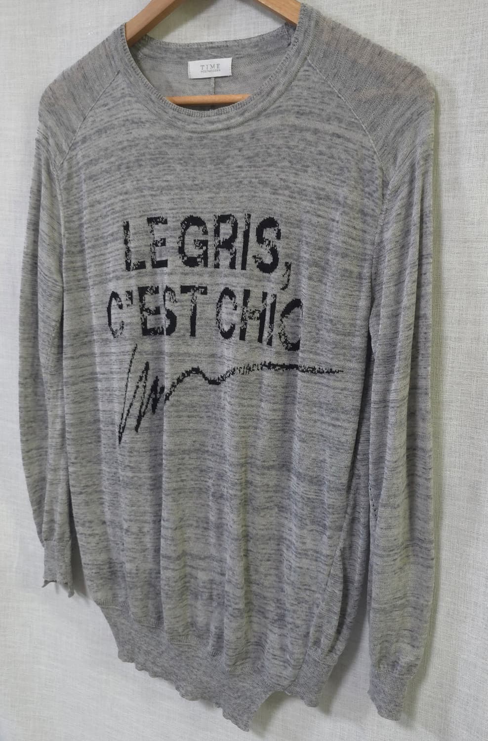 타임 한섬 정품 린넨 니트 여름 긴팔 얇은 그레이 여성 90 44 55 상품이미지2