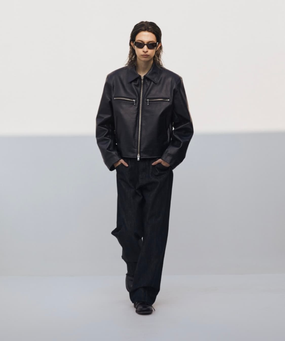 쿠어 카우하이드 레더 싱글 라이더 점퍼 L 블랙 상품이미지2