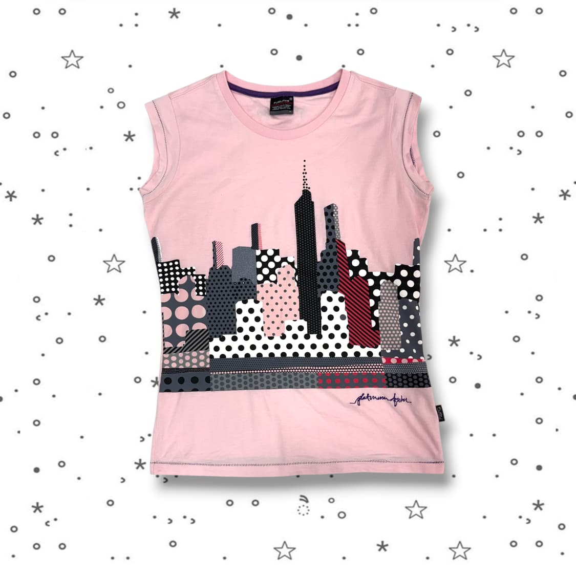 S FUBU 후부 도트 프린팅 티셔츠 상품이미지1