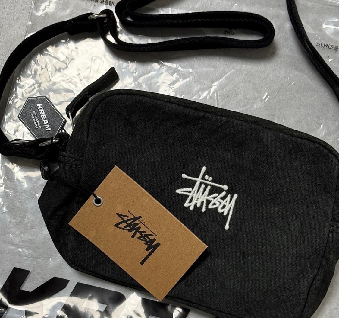 스투시 캔버스 사이드 파우치 워시드 블랙 상품이미지2