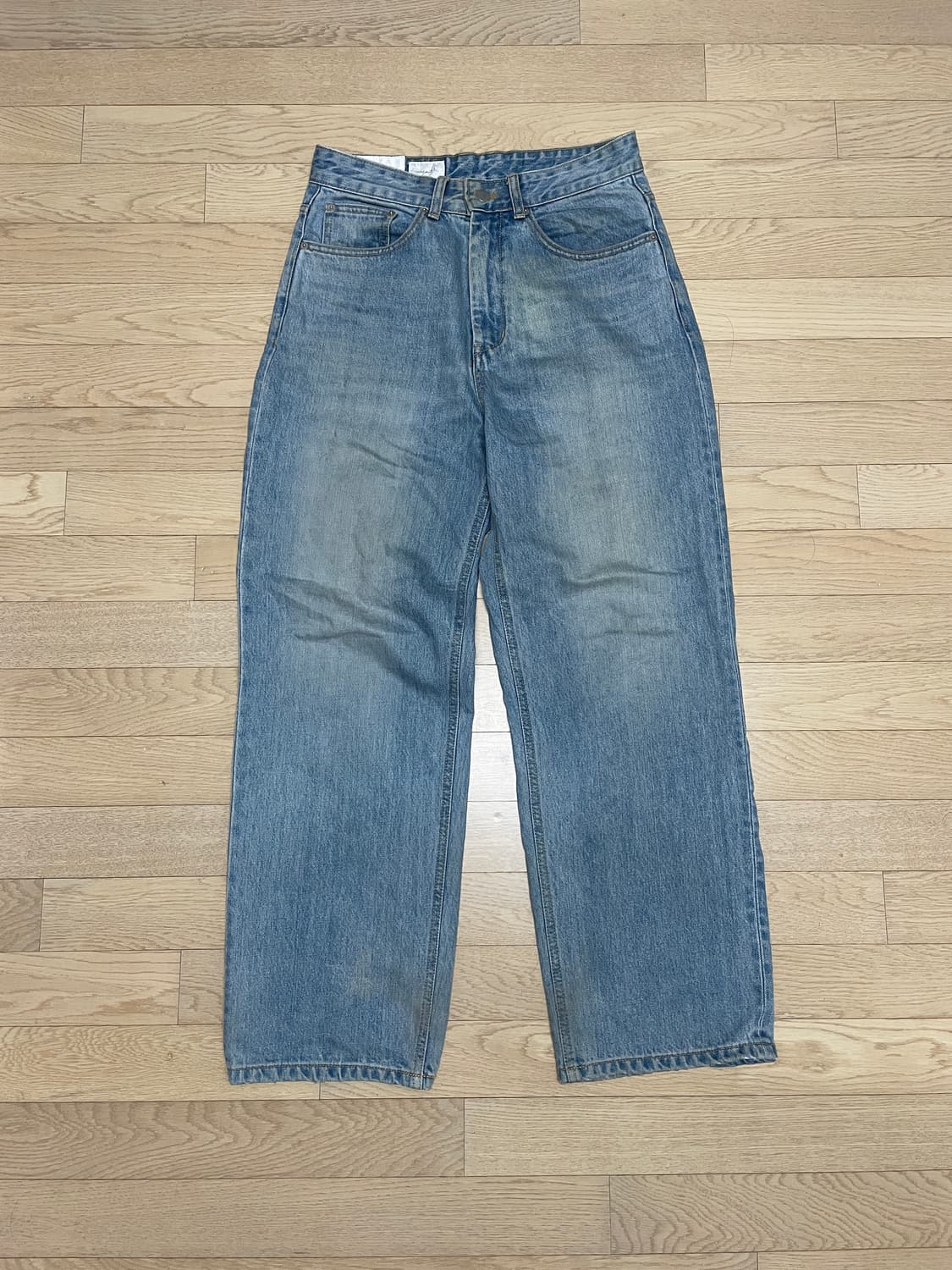 유스 와이드 데님팬츠 미디움 블루 상품이미지2