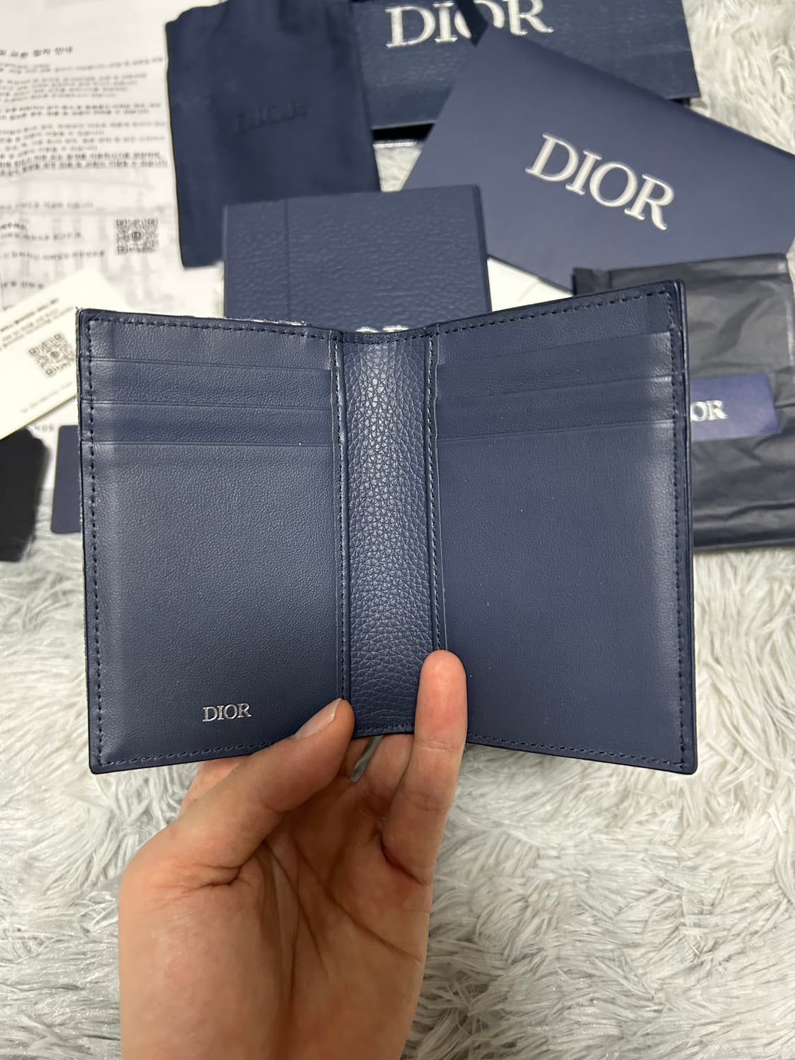 [25/6월] 디올 신형 새들 오거나이저 카드지갑 자카드블루 상품이미지6