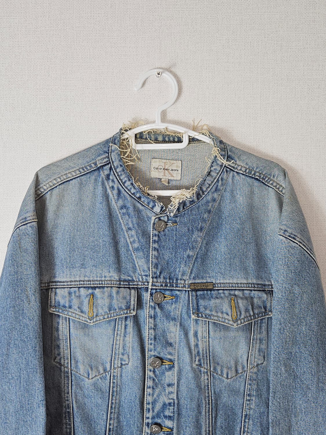 캘빈클라인 커팅 빈티지 데님자켓 워크 오리지널 생지코트 오버핏 남성 M 상품이미지3