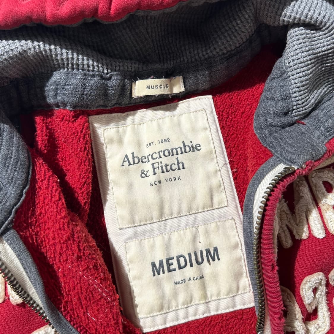 아베크롬비 로고 써멀 헤비 후드집업 상품이미지5