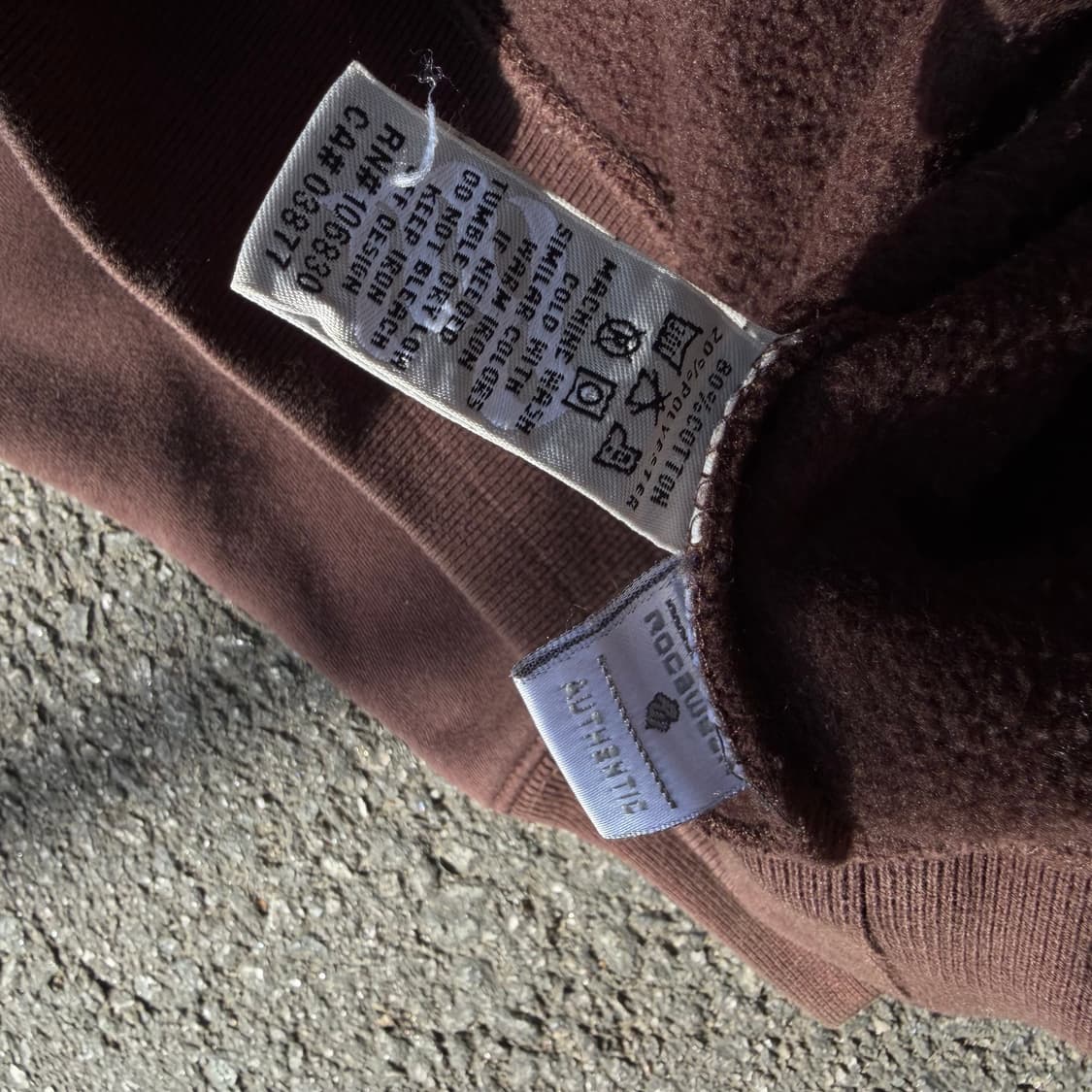 90s 로카웨어 버건디 브라운 올드스쿨 스펠아웃 힙합 후드 집업 L 상품이미지8