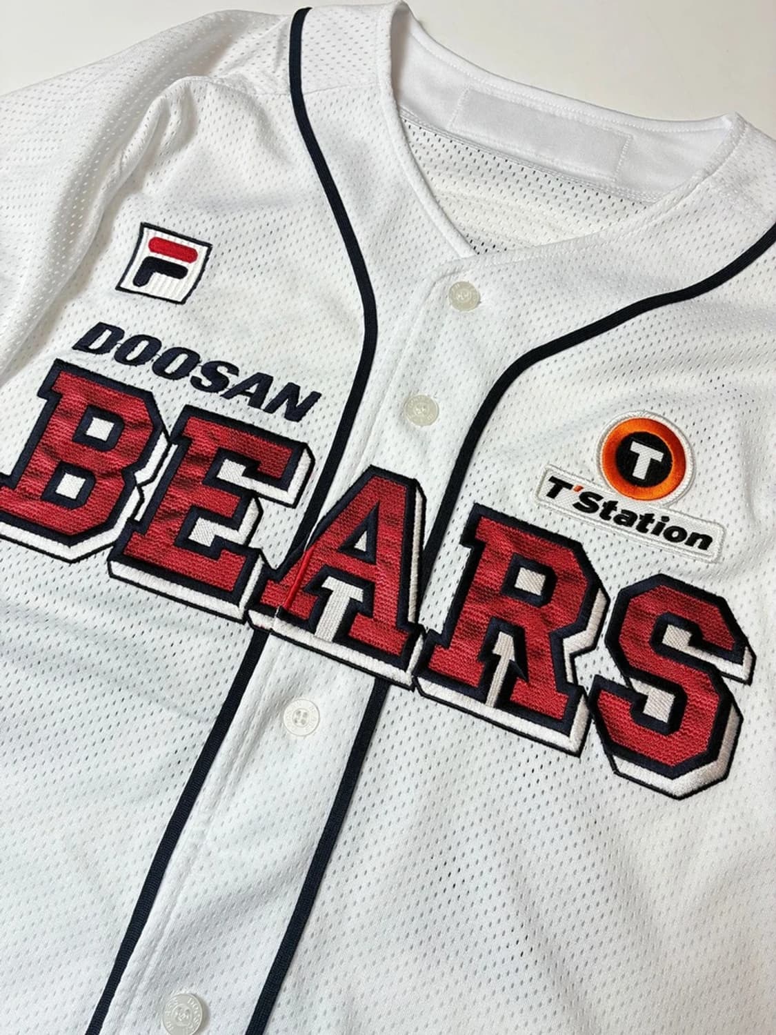 휠라 x 두산베어스 구장의 109 반팔 야구 유니폼 PN8695 상품이미지5