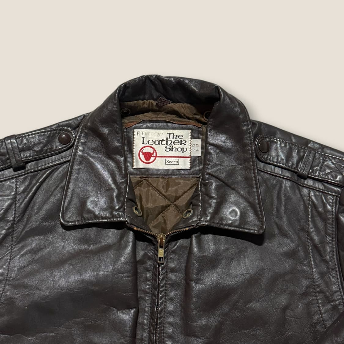 70s USA 시어스 G-1 타입 플라이트 레더 자켓 40 상품이미지8