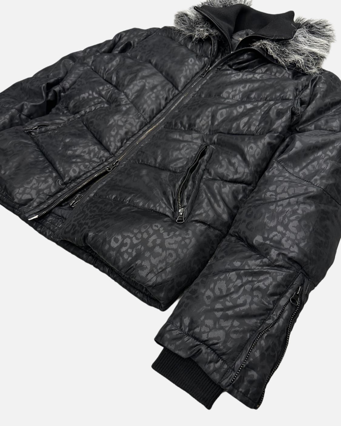 leopard pattern layered padded jacket 상품이미지4