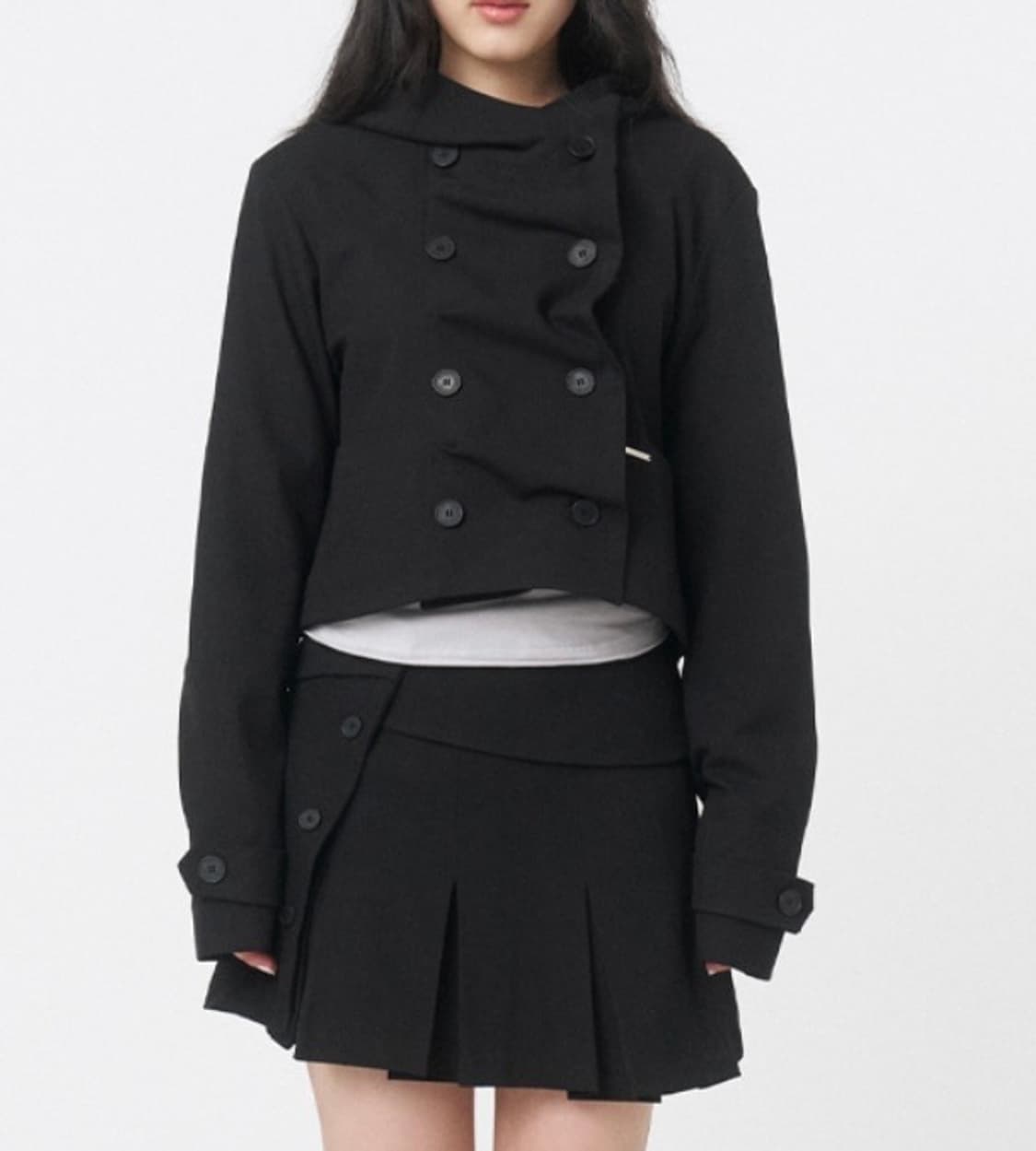 미세키서울 cowl neck button jacket 자켓 블랙 상품이미지1