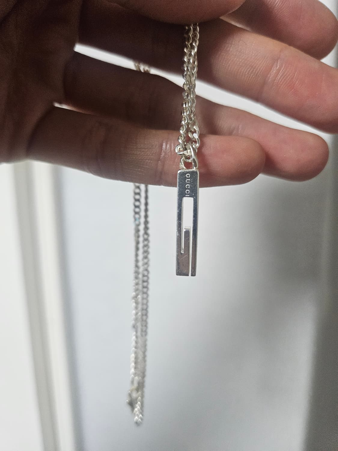구찌 지 펜던트 실버 바 목걸이 상품이미지2