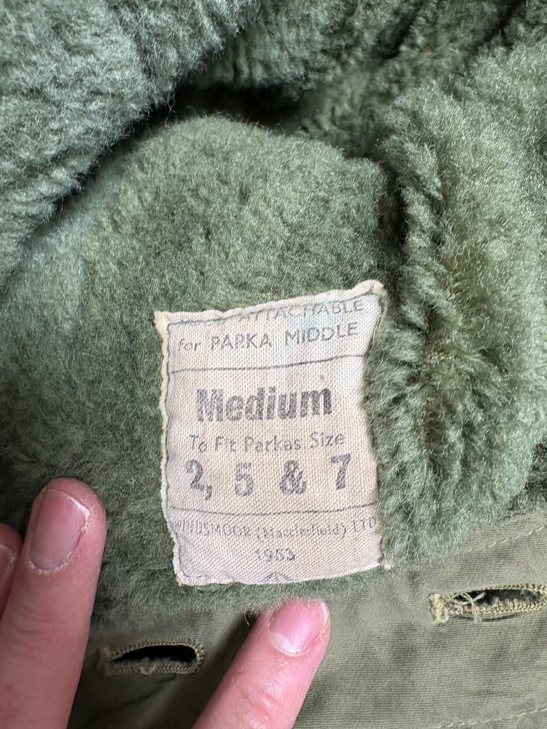 한국전쟁 영국군 미들 파카, 내피포함 (1953년,105상당, 세탁완료) 상품이미지4
