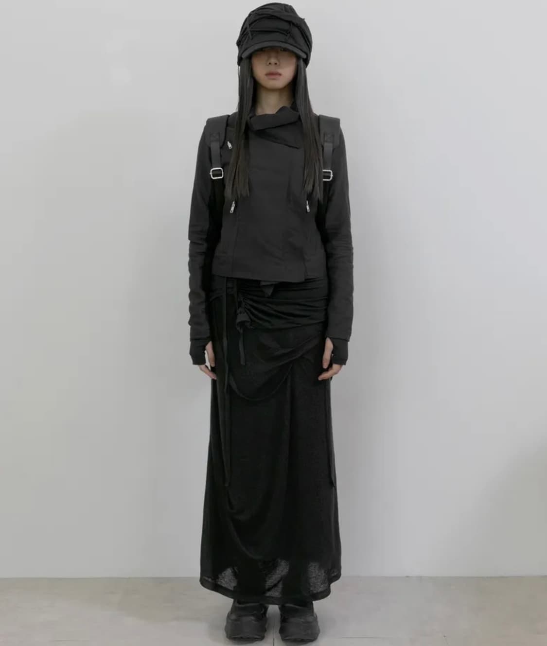 플레어업 Asymmetrical Biker Jacket 블랙 1사이즈 상품이미지4