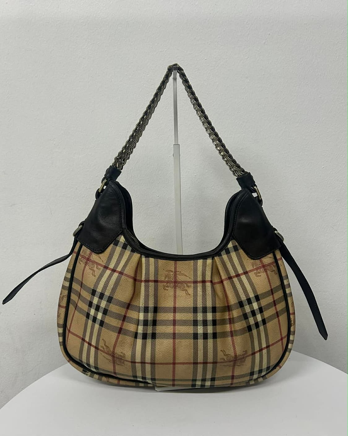 버버리 노바체크 레더 체인 호보 숄더백 토트백 상품이미지4