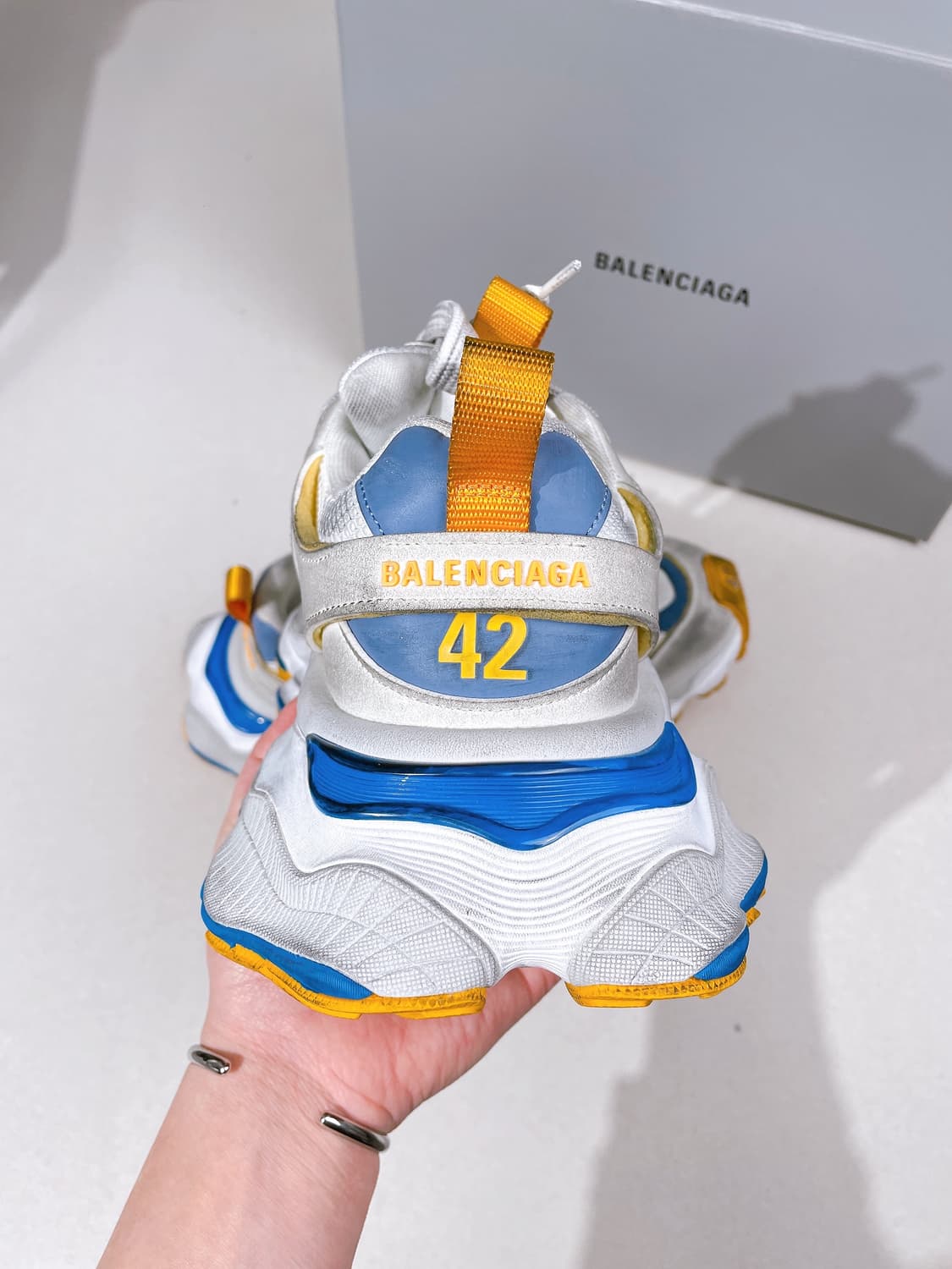 (정품/새상품) 발렌시아가 카고 스니커즈 오렌지 블루 상품이미지6