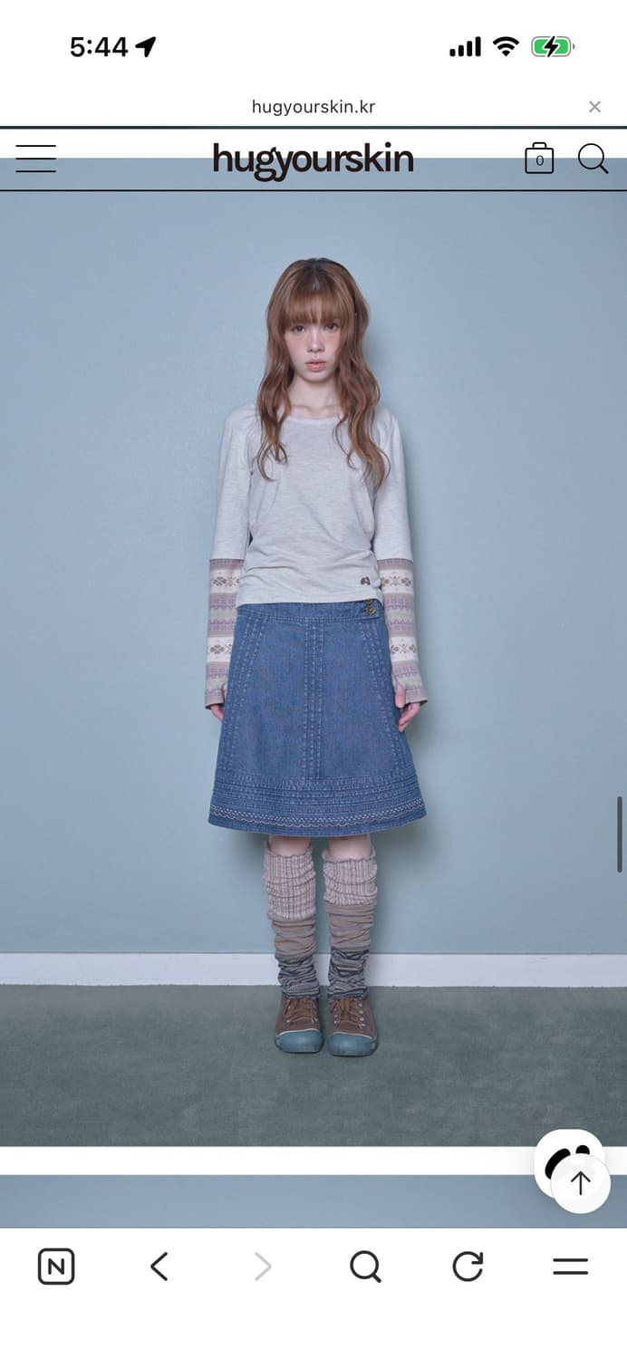 허그유어스킨 Denim midi skirt 상품이미지4
