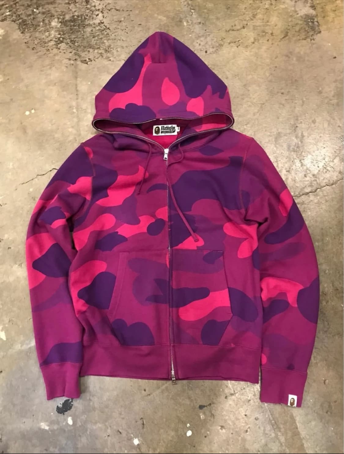 베이프 핑크/보라 카모 후드집업 상품이미지1