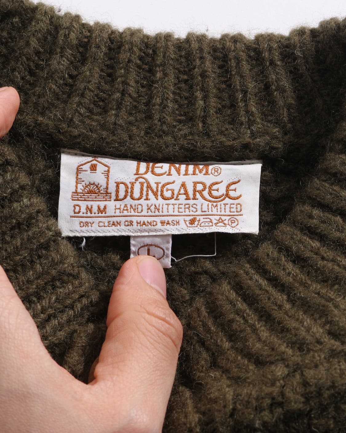 90~00s denim dungaree aran sweater 상품이미지3