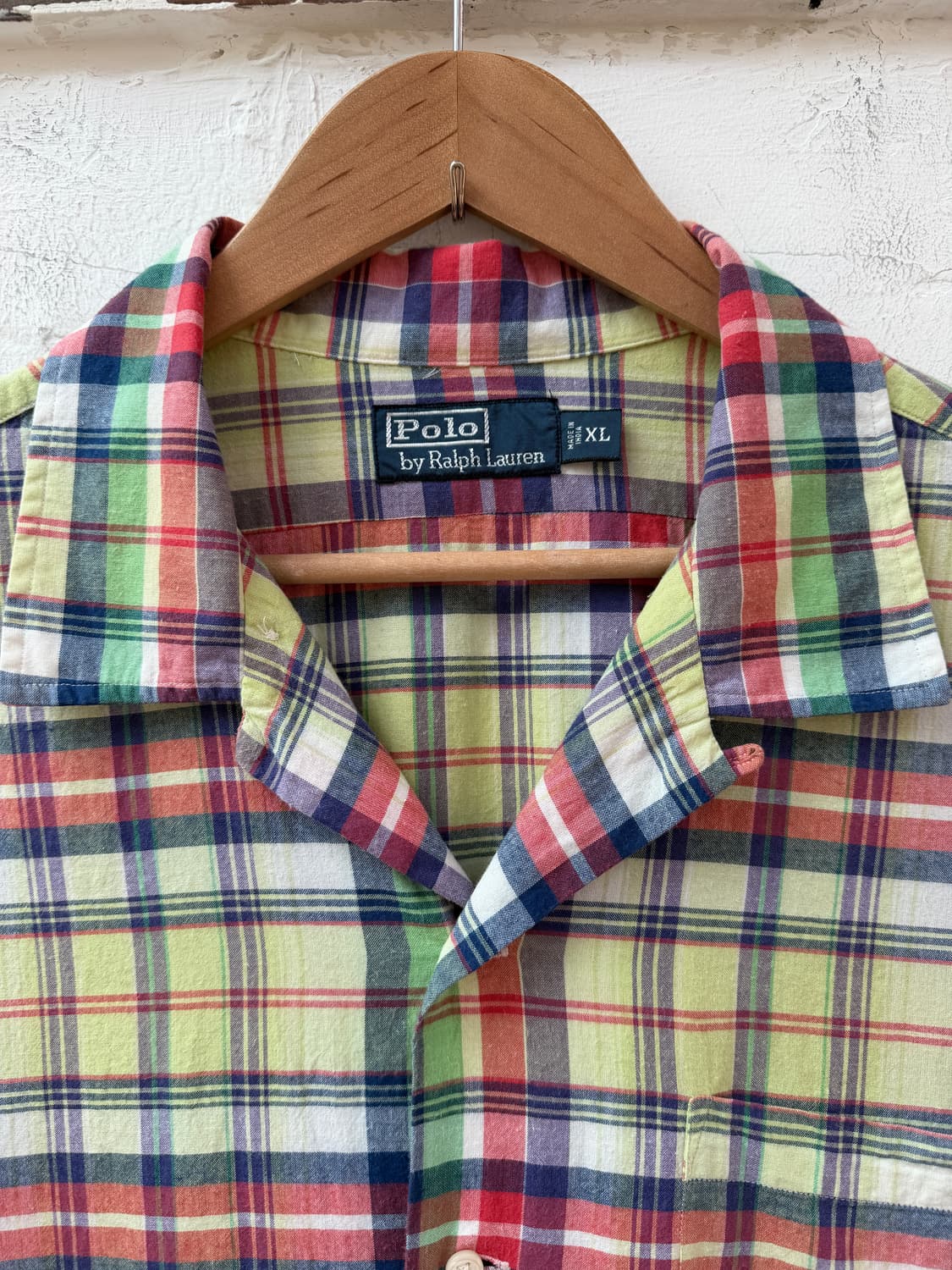 Polo by Ralph Lauren 90s 마드라스 오픈 칼라셔츠 XL 상품이미지2