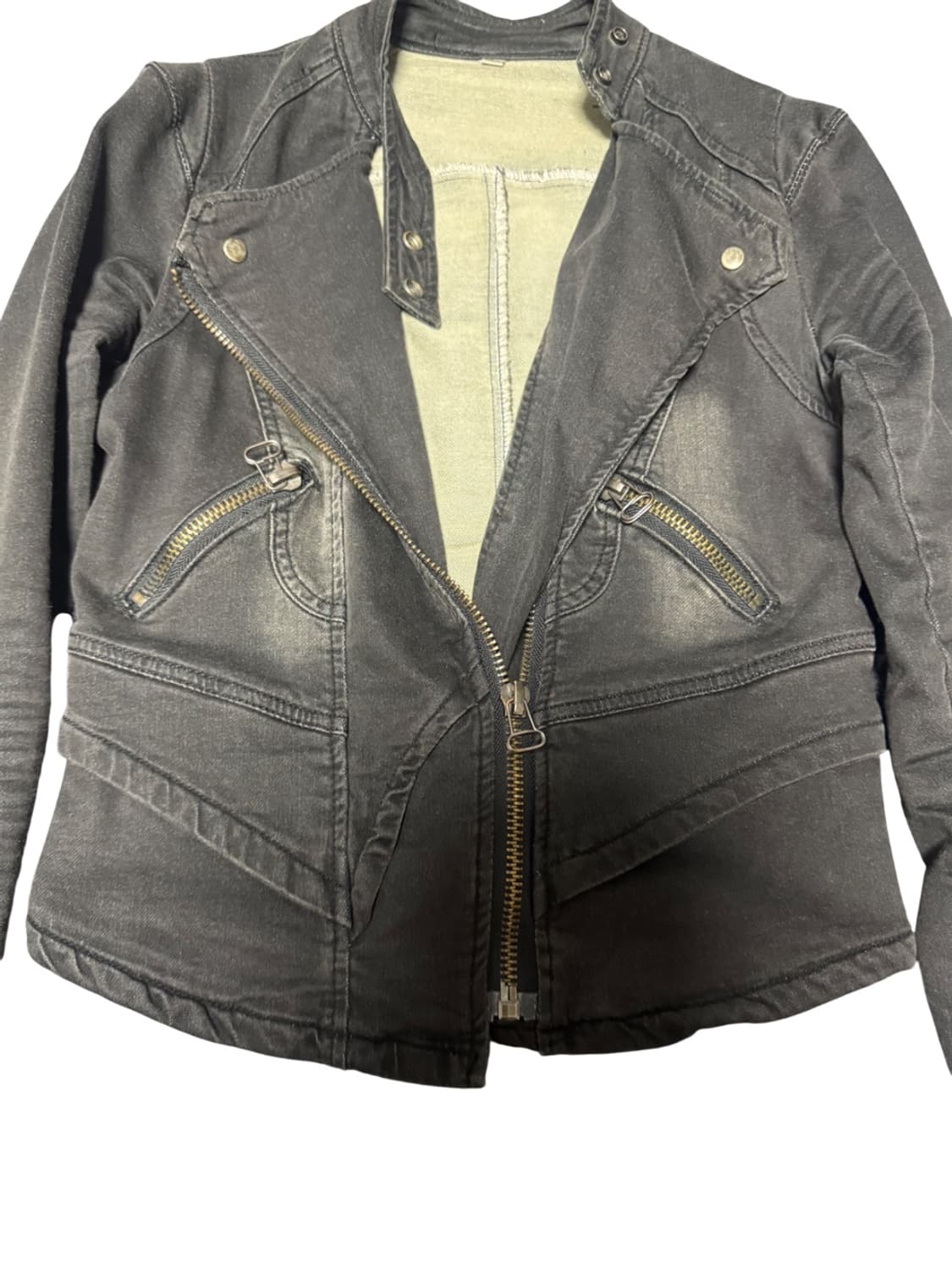 vintage washed denim rider jacket 상품이미지3