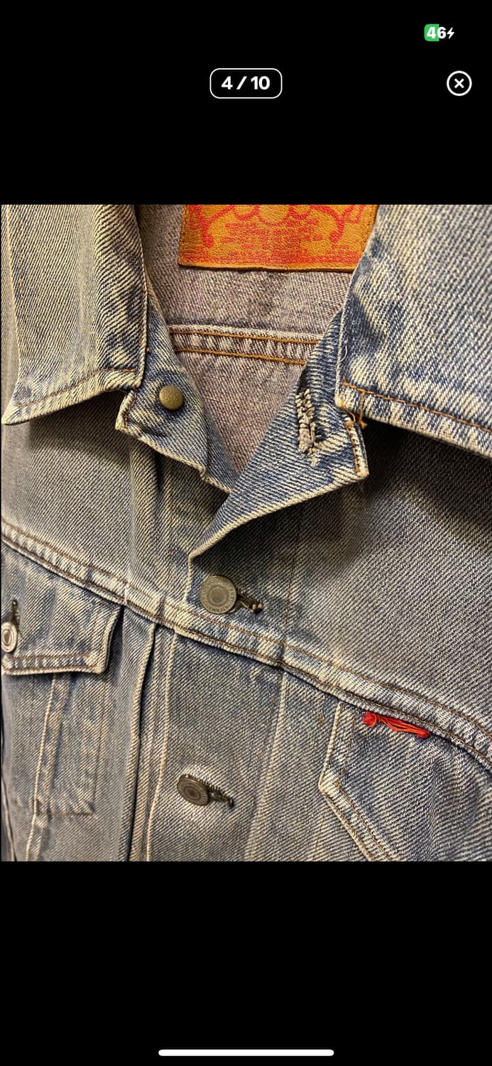 셀비지 데님 트러커 자켓 상품이미지4