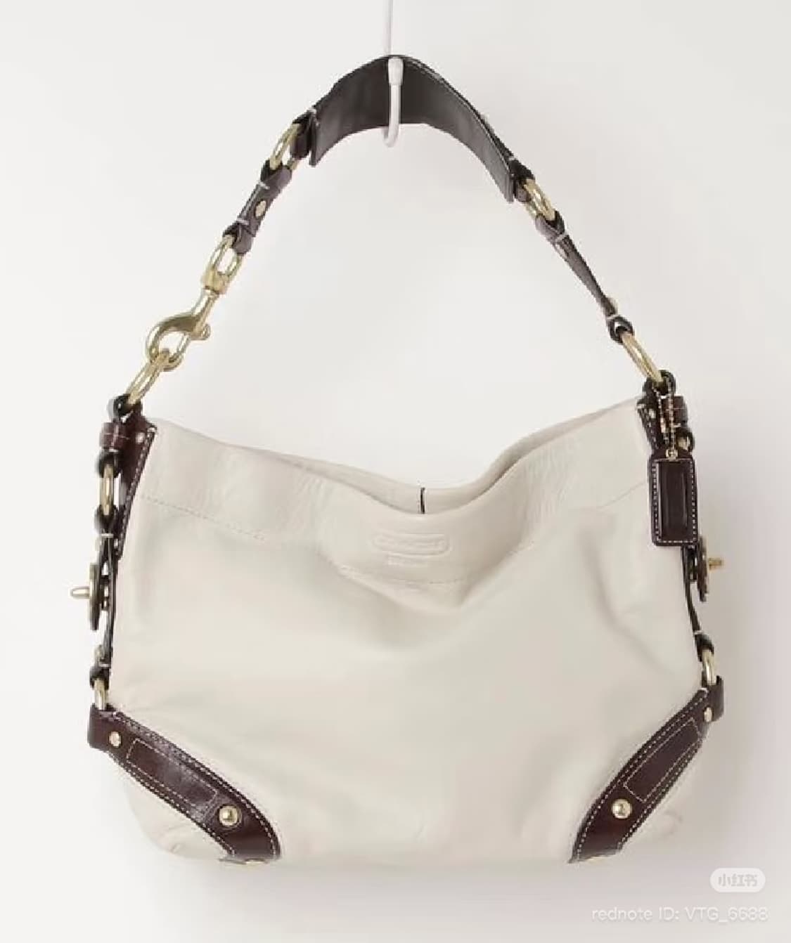 90s coach carly carmel 카멜 브라운 레더 숄더백  상품이미지3