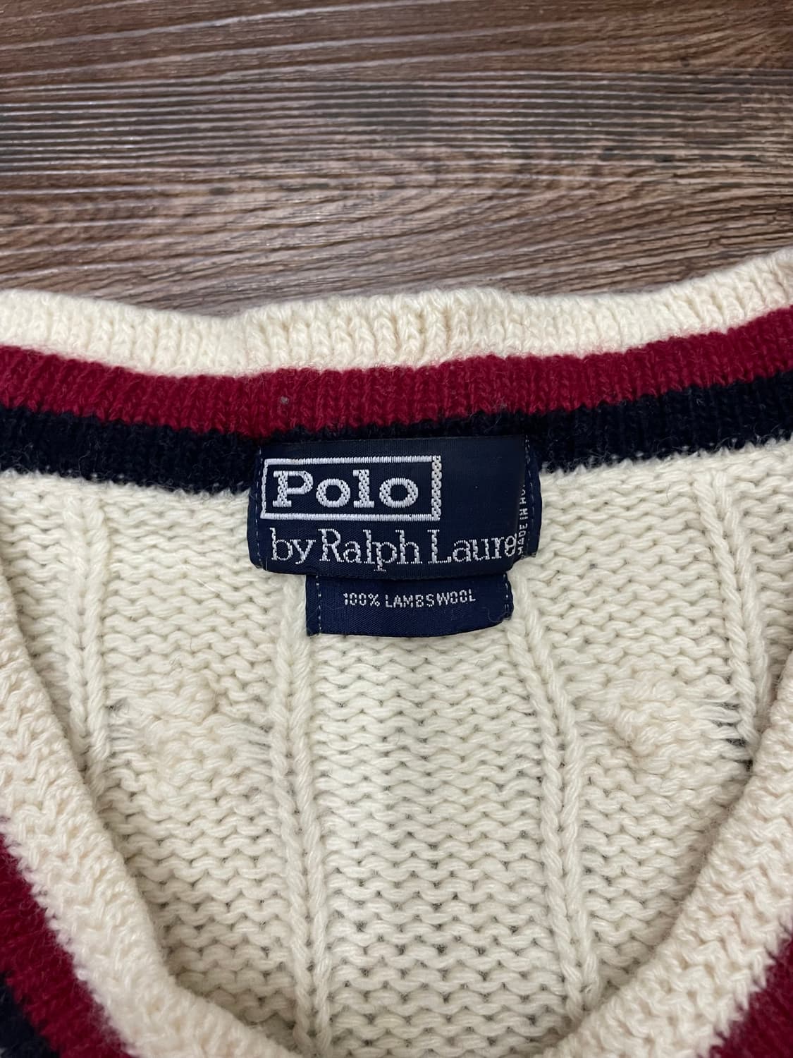 폴로 랄프로렌 램스울 케이블 브이넥 니트 스웨터 상품이미지7