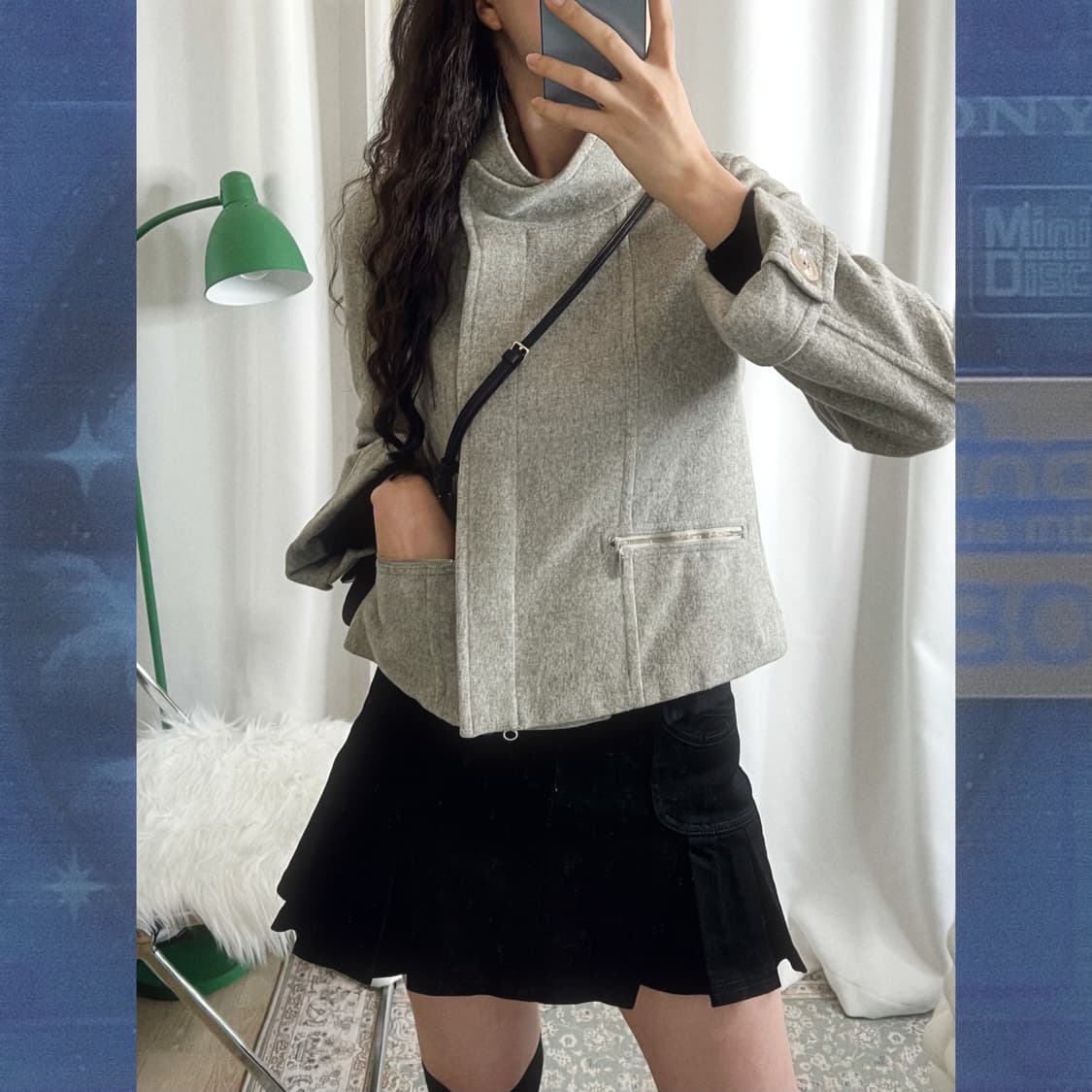 연그레이 울 숏 코트 상품이미지2
