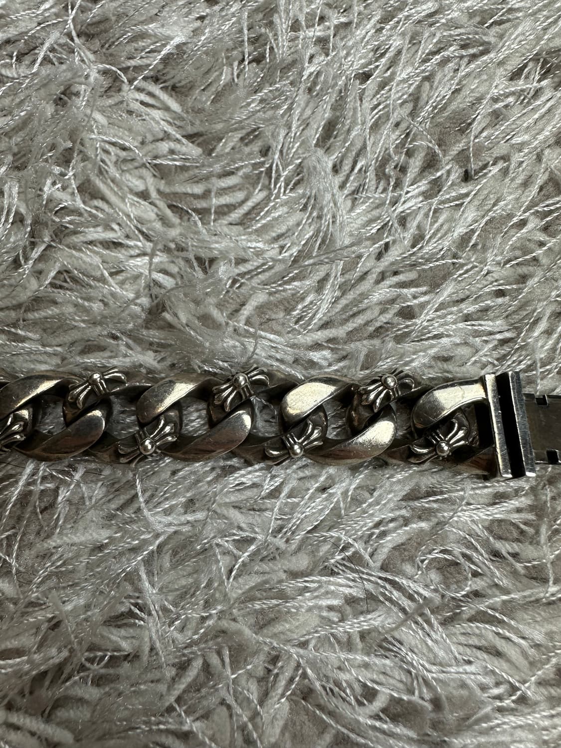 [13 Link] 정품 크롬하츠 플로랄 크로스 팬시 ID 팔찌 상품이미지5