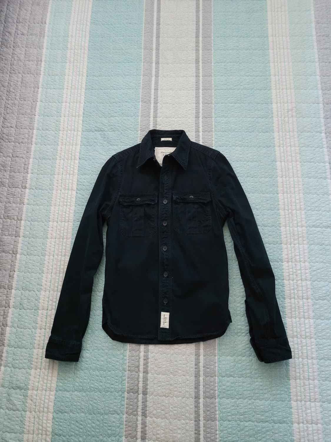 아베크롬비 Abercrombie 간절기 워크웨어 투포켓 셔츠남방 S 상품이미지10