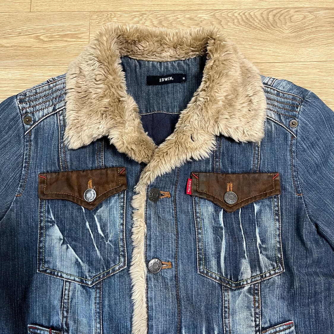 에드윈 빈티지 웨스턴 쉐르파 누빔 데님 청자켓 (95-100) 상품이미지4