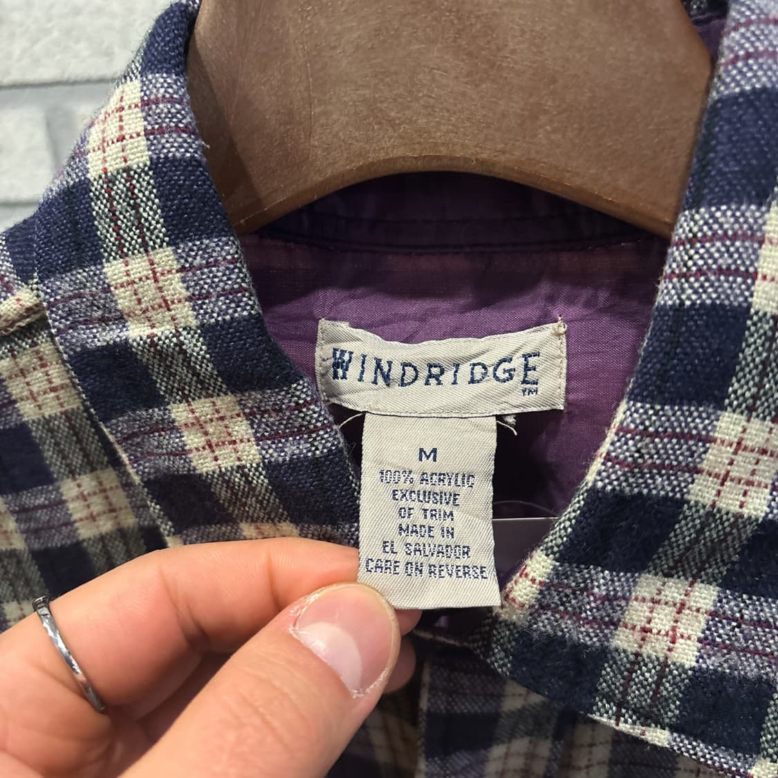 USA VITAGE 소프트 타탄체크 울 플란넬 셔츠 투포켓 디테일 퍼플 상품이미지5