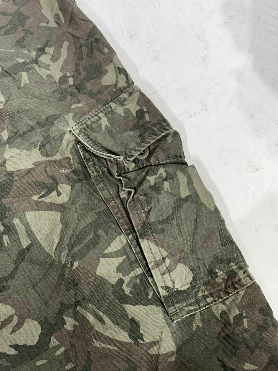 일본 빈티지 카키 밀리터리 카모 카고 팬츠 와이드 팬츠 M 상품이미지6