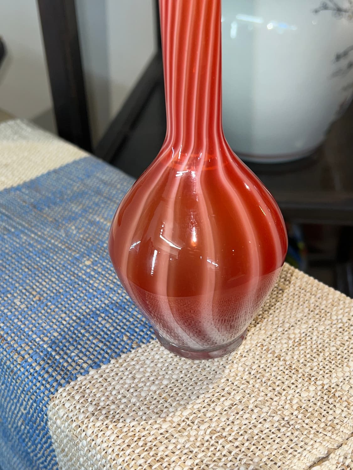 50s Lauscha Bimini Salmon Red Bud Vase 상품이미지8