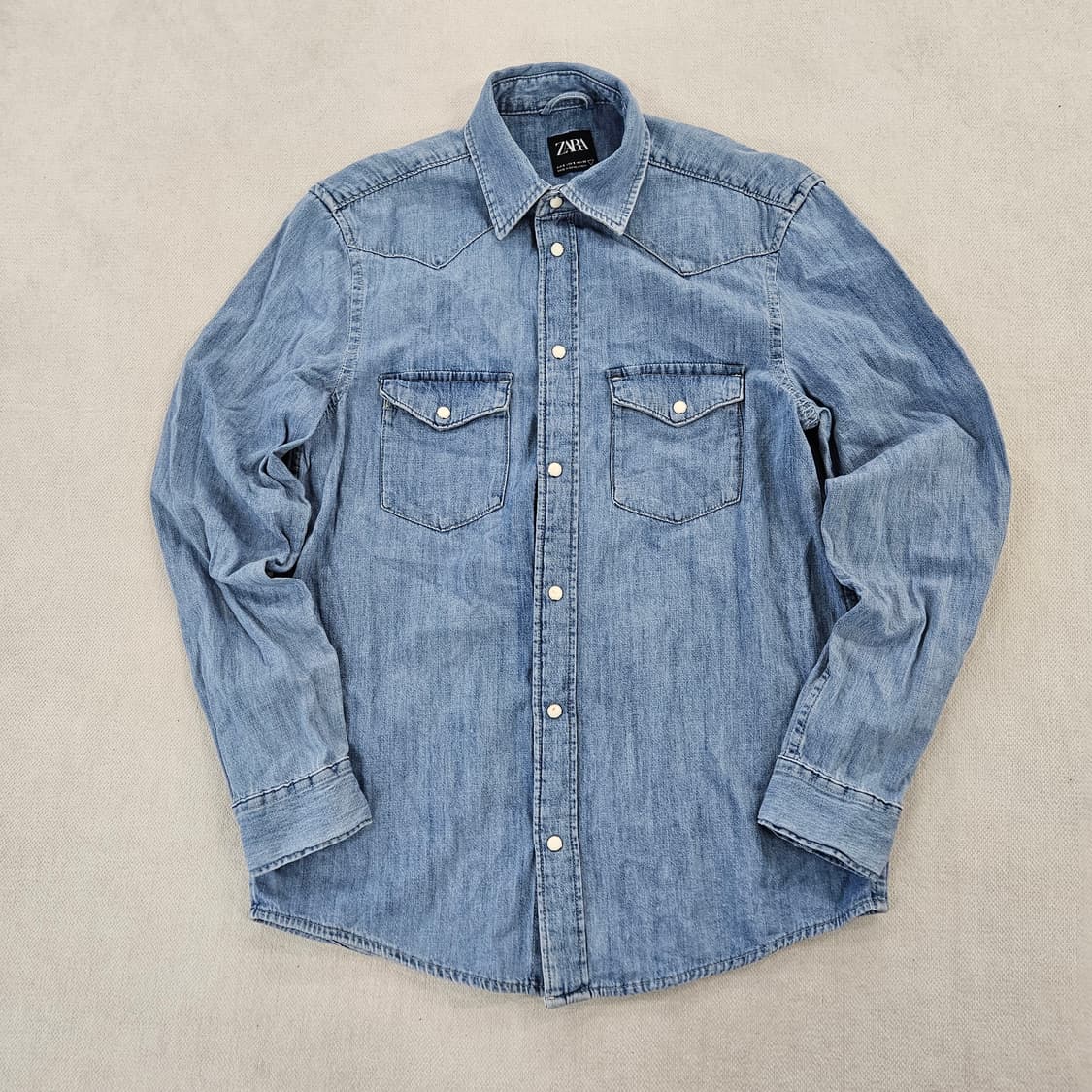 [S] 자라 빈티지 데님 웨스턴 셔츠 0116Y1 상품이미지2