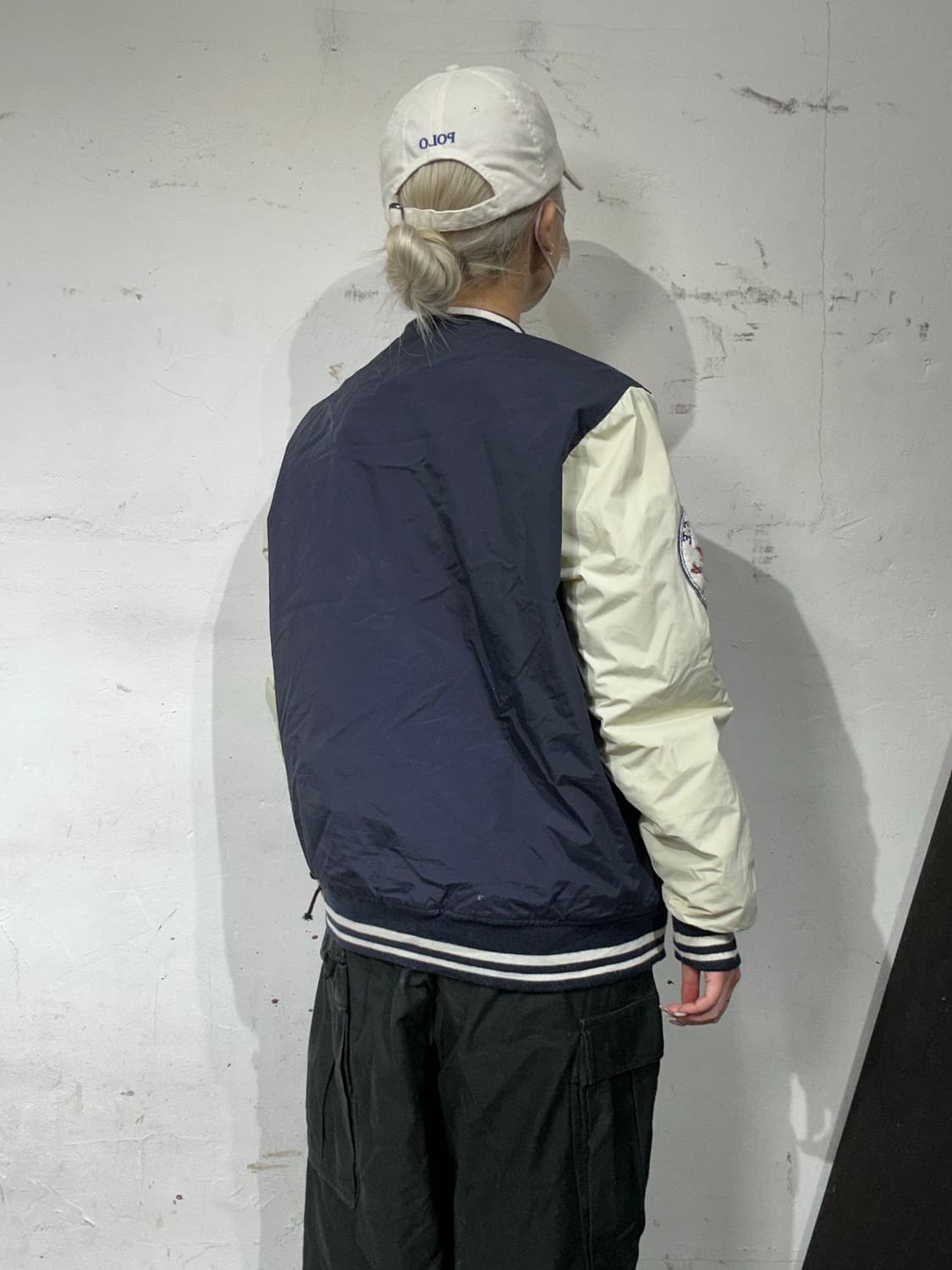 컨버스 네이비 올드스쿨 누빔 바시티 자켓 스타디움 점퍼 M 상품이미지3