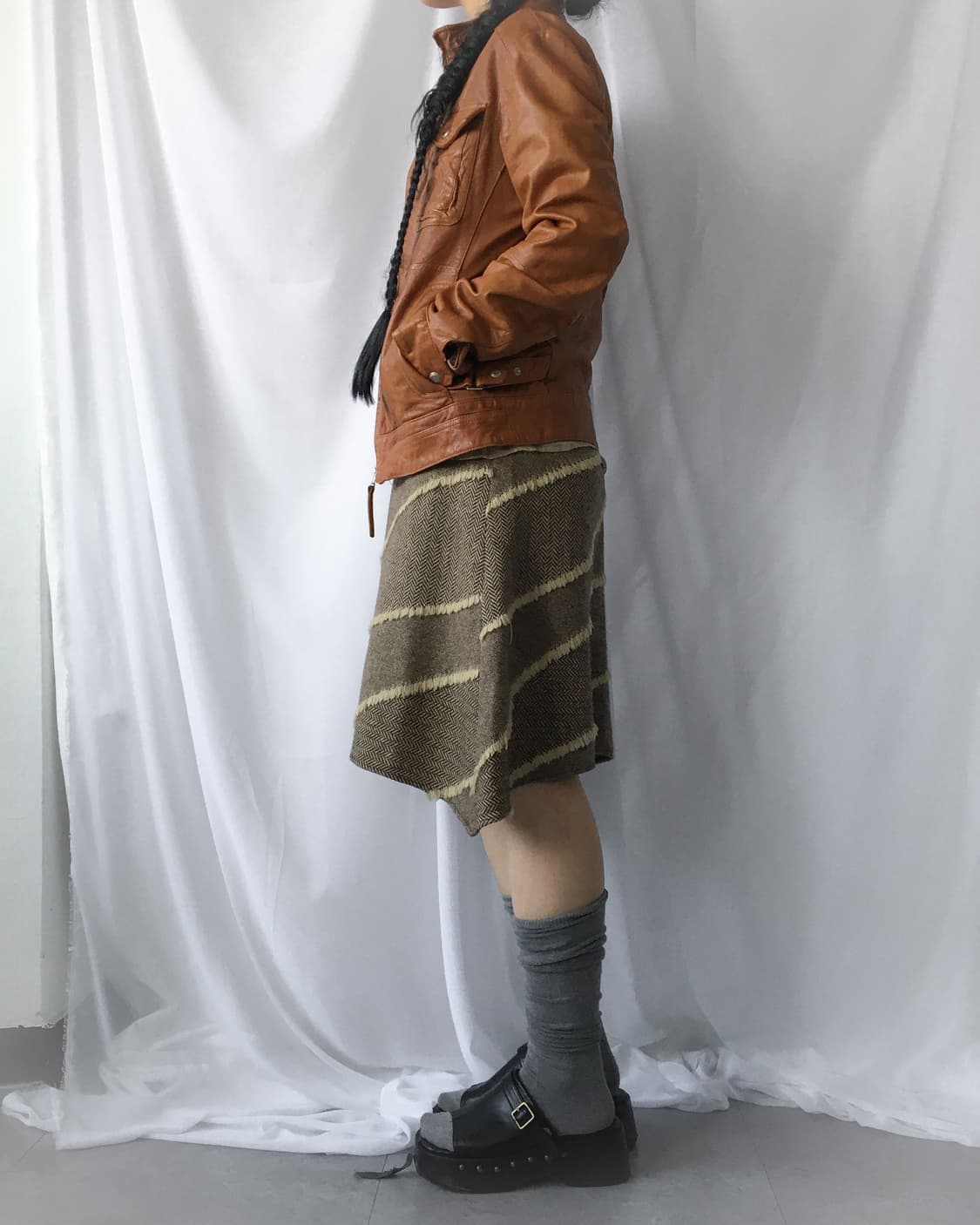 High neck leather jacket 상품이미지9