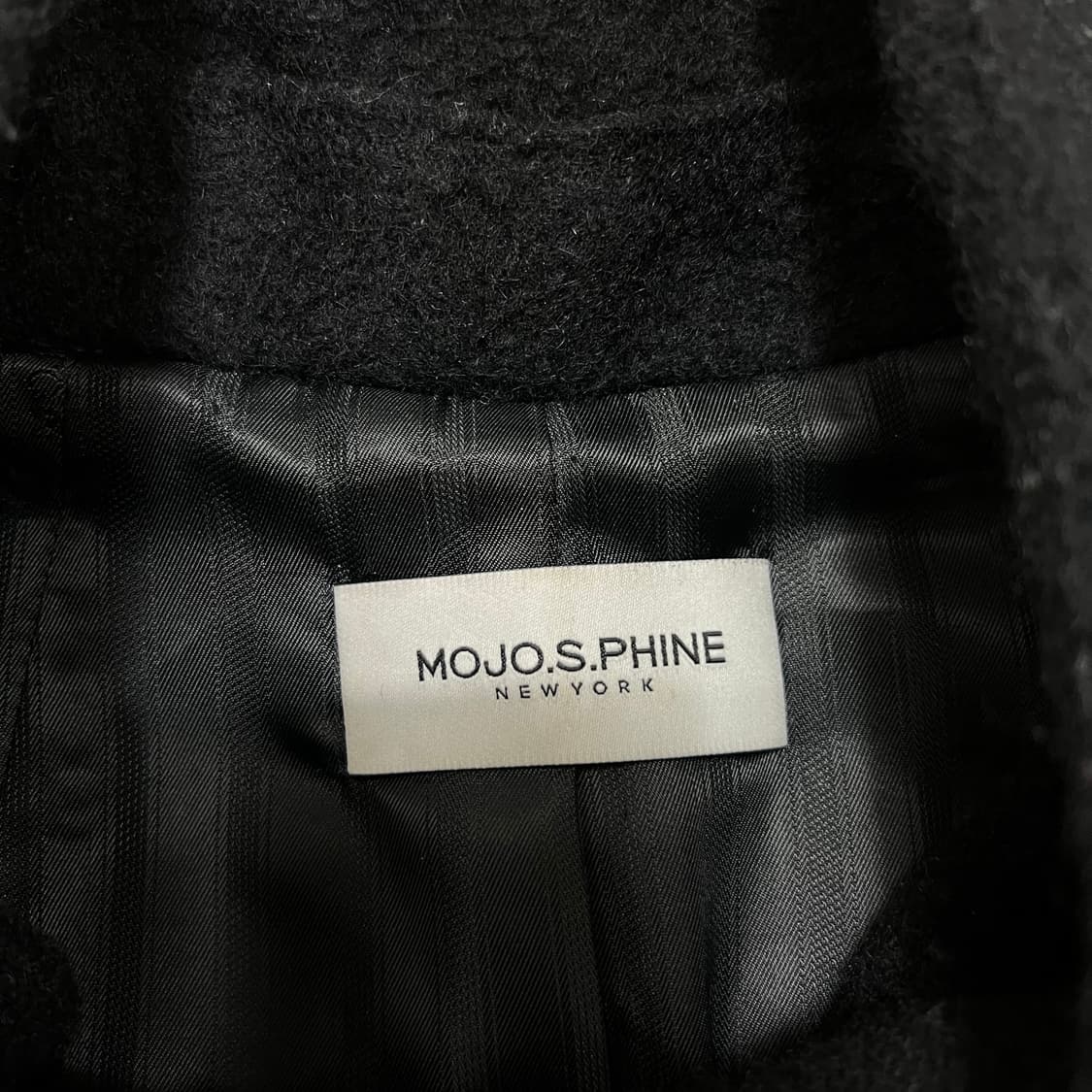 모조에스핀 여성 라마 모직 하이넥 롱코트 [블랙] 66 상품이미지4