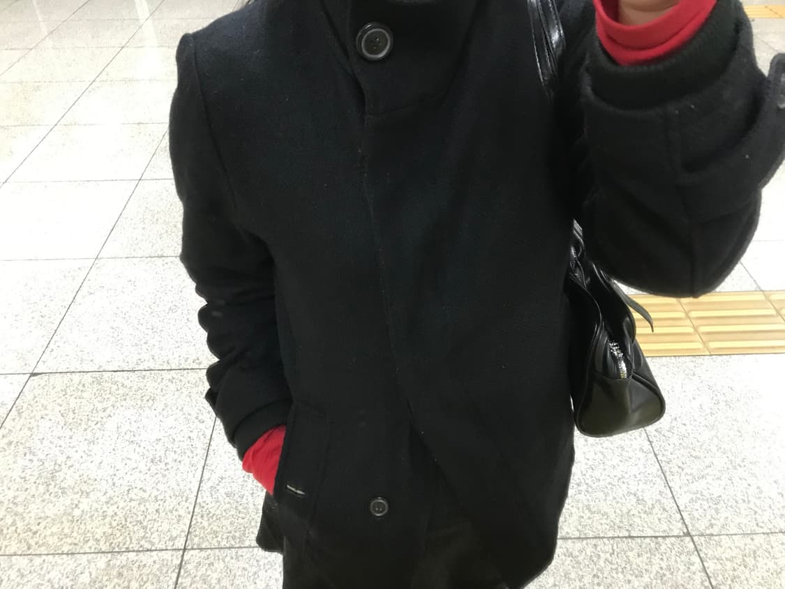 일본 빈티지 하이넥 울 코트(착샷 有) 상품이미지5