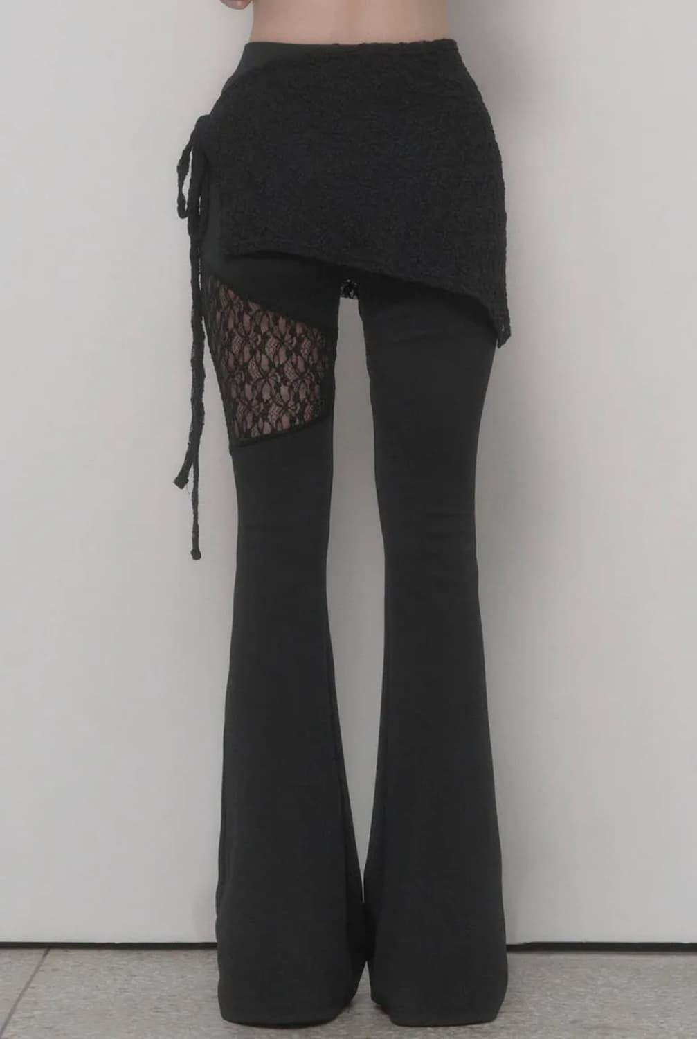 에트오소메 See Through Lace Lap Bootcut Pants 상품이미지2