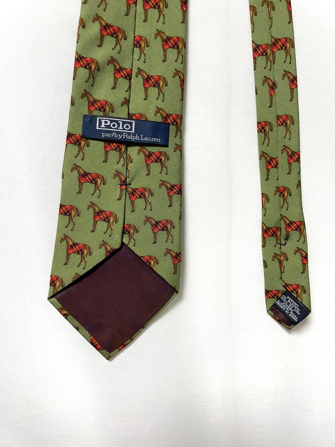 made in 캐나다) 폴로 랄프로렌 정품 말패턴 실크 넥타이 _ 그린 상품이미지7