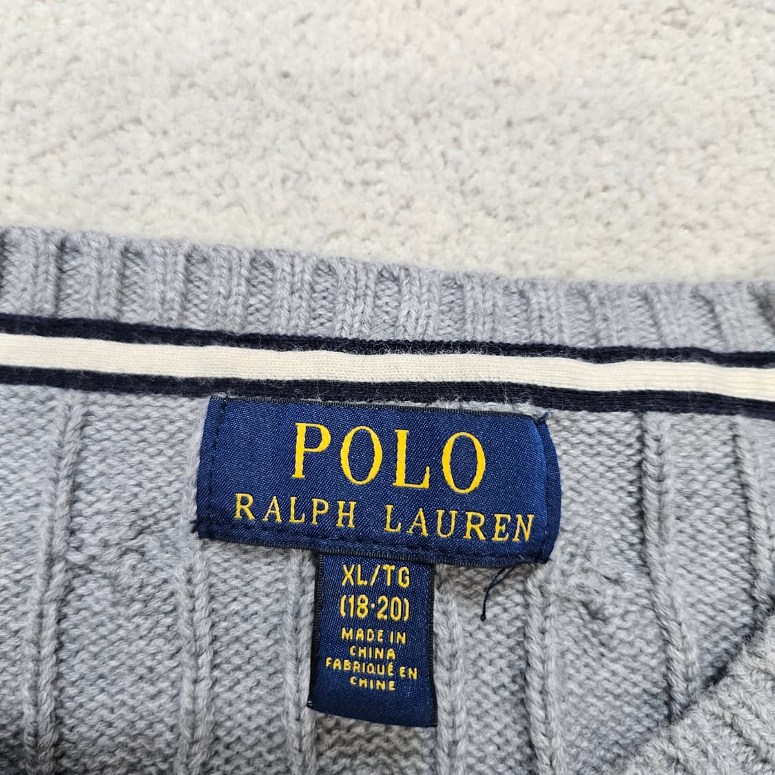 폴로 랄프 로렌 신형 케이블 니트  XL18-20 상품이미지5