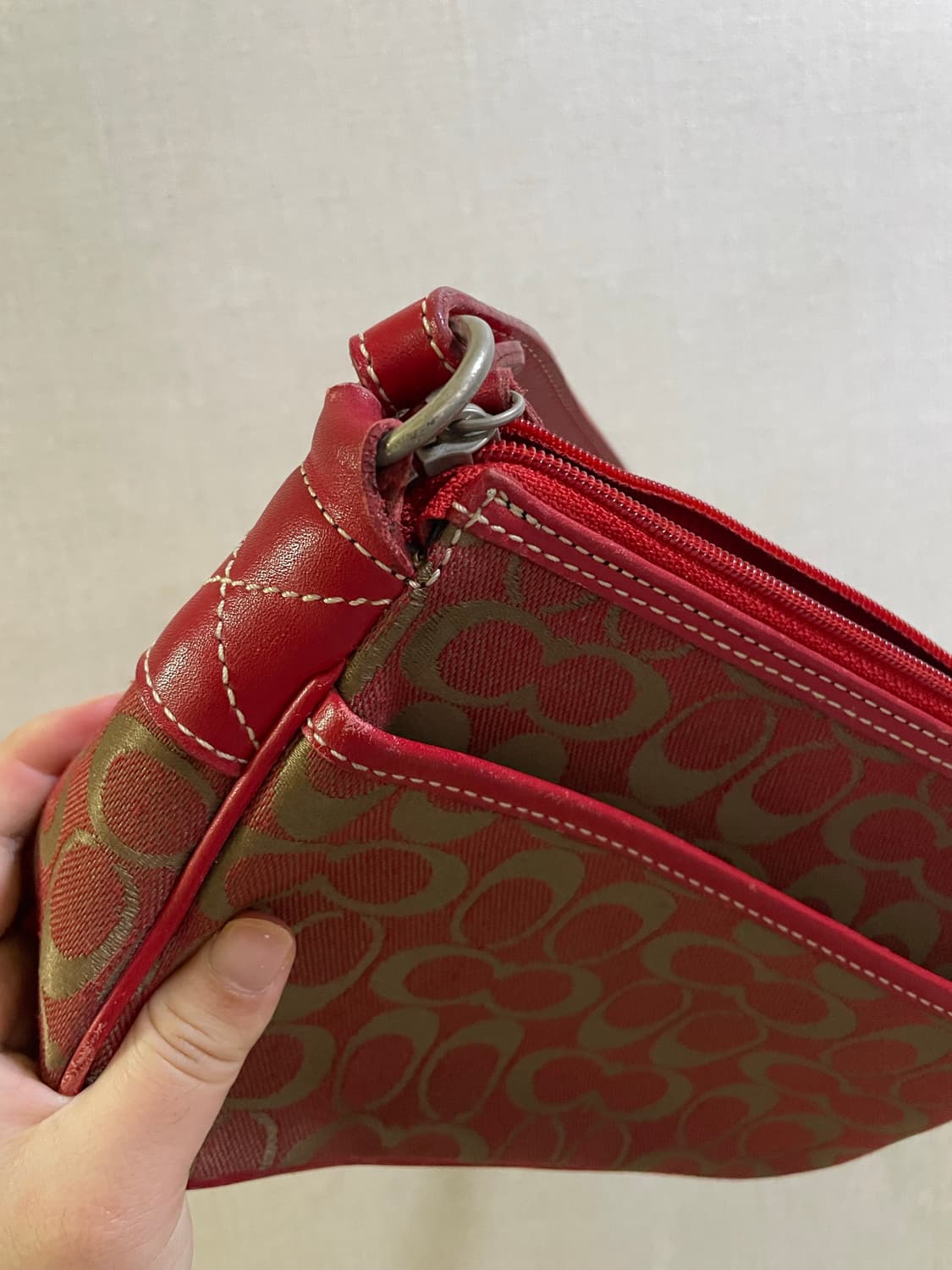 COACH 코치 레드 숄더백 토트백 가방 대장 상품이미지8