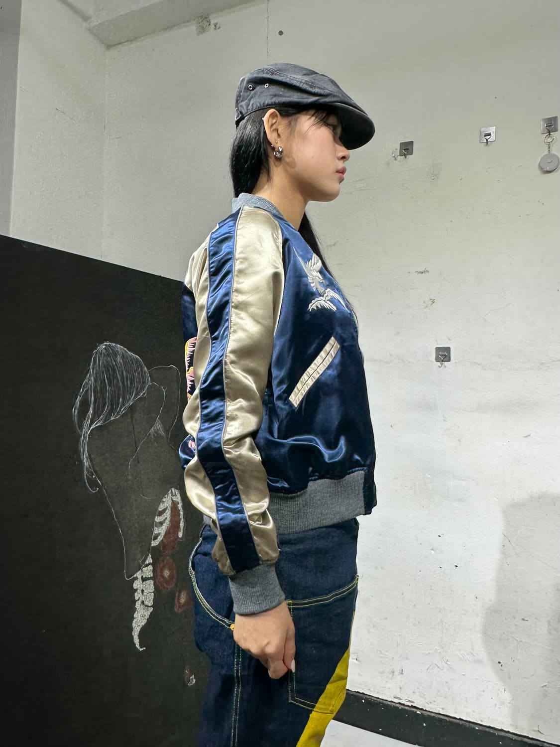 Jpn 일본빈티지 오리엔탈 그렌 독수리 사람 스카잔 자켓 상품이미지5