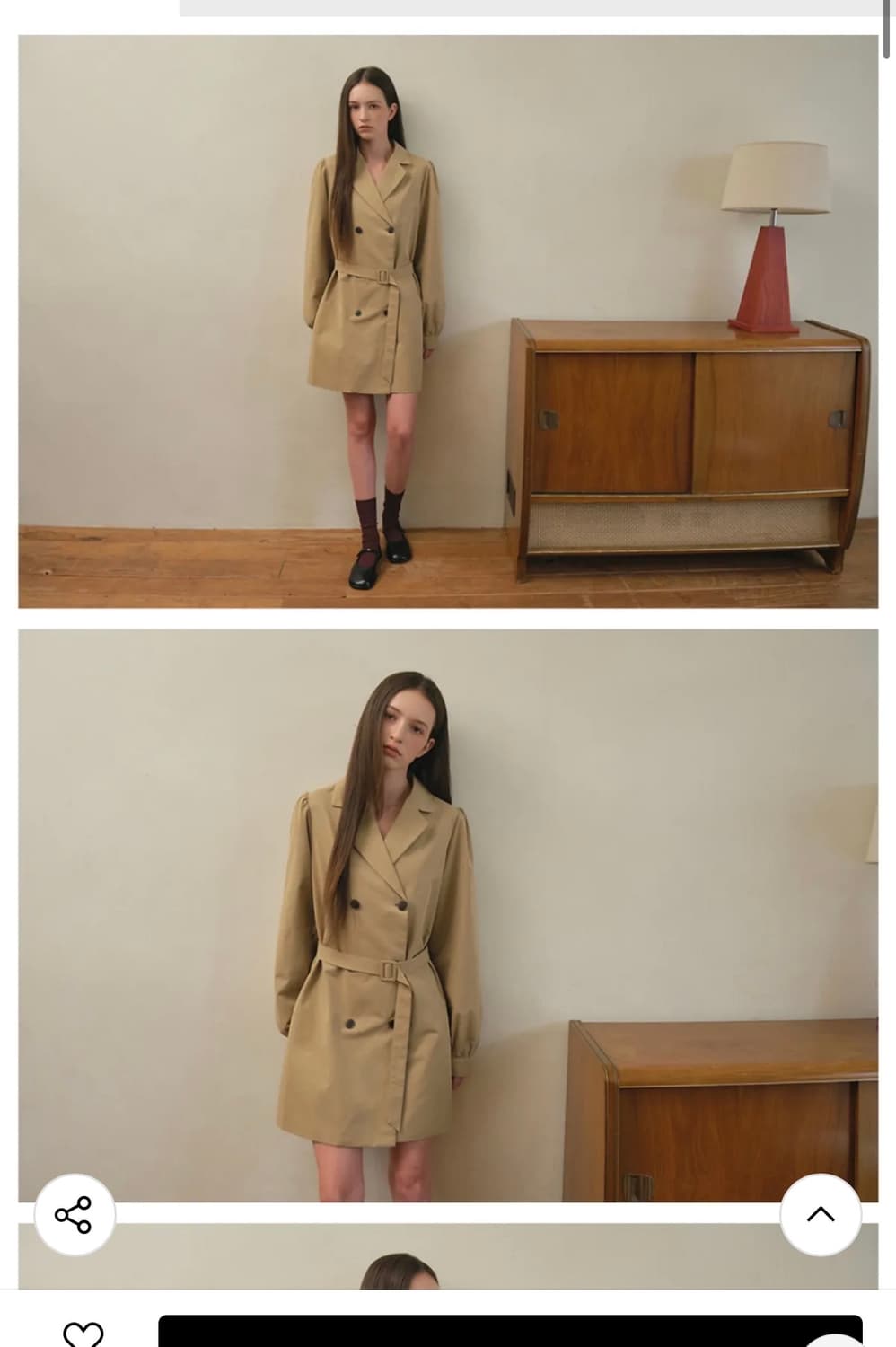 아우어노스텔지아 트렌치 원피스 새상품 (214000원) 상품이미지2