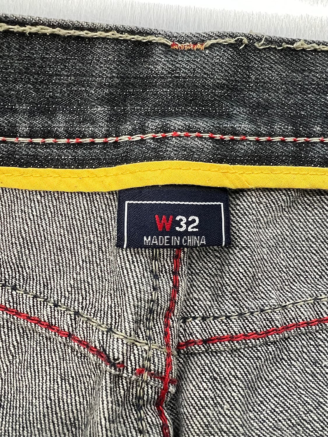 쿠지 오리엔탈 자수 디스트레스드 가먼트 워시 데님 팬츠 상품이미지7