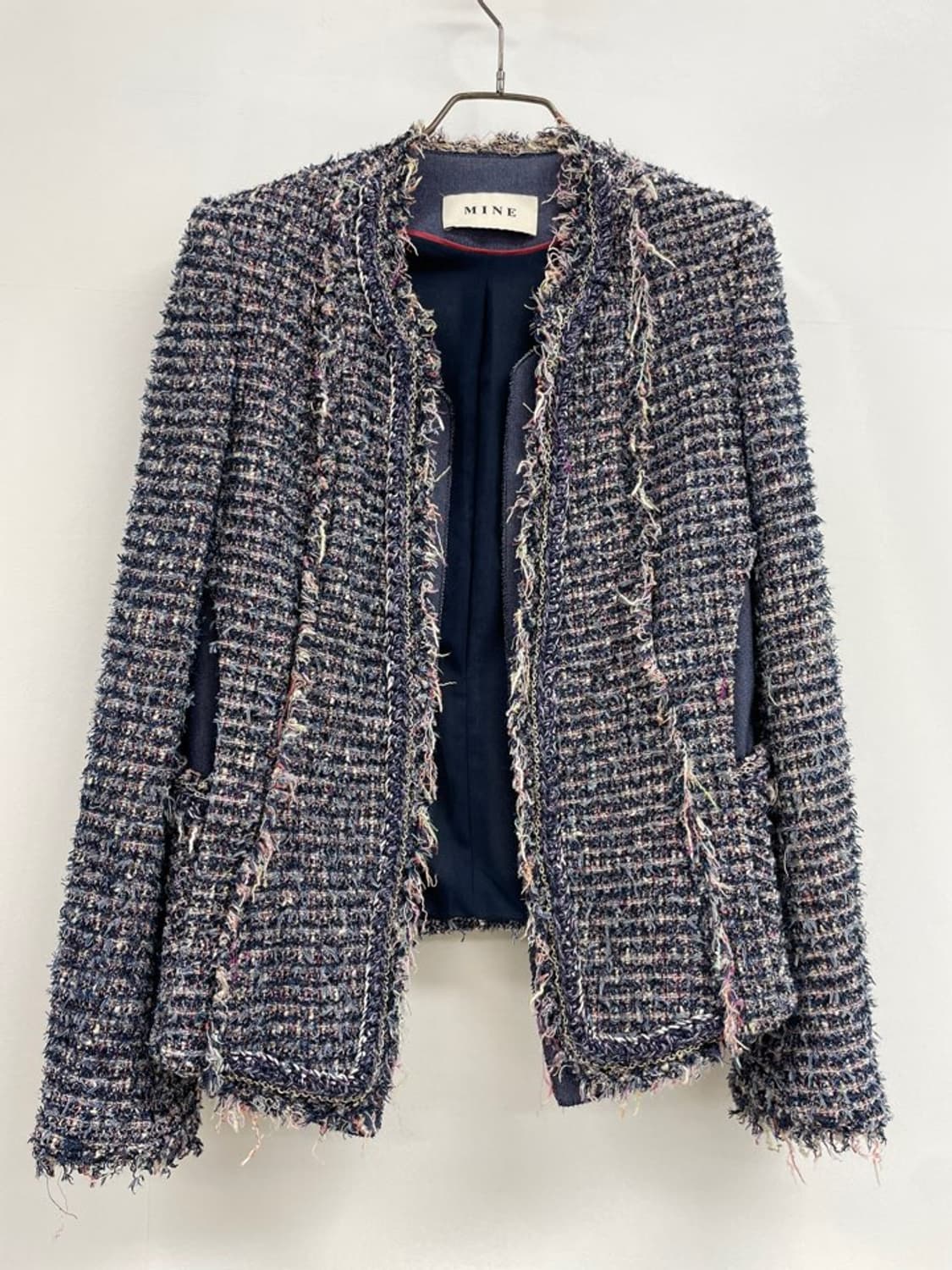 한섬 마인 이태리원단 트위드 자켓 네이비 상품이미지2