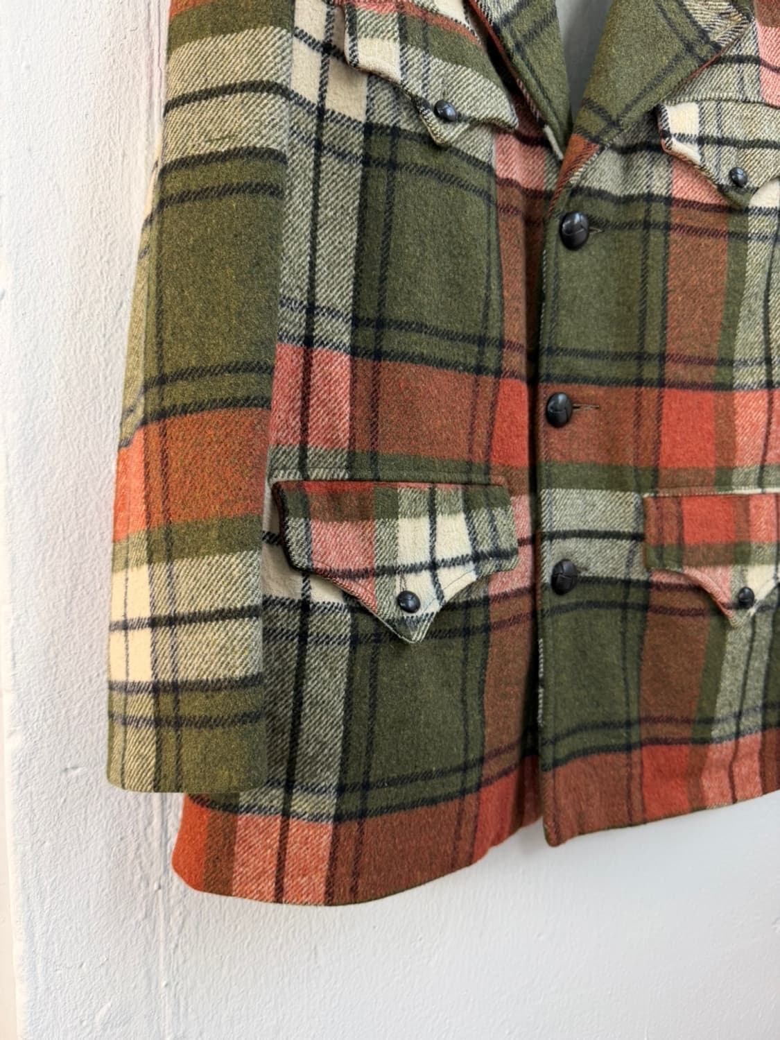 70s 쇼트 랜처 플란넬 울 자켓  상품이미지4